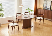 VANESSA EXTENDABLE DINING TABLE WITH WALNUT EFFECT CERAMIC TOP FINISH.MEASURING 160-200X90CM