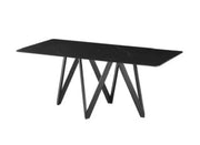 STELLA DINING TABLE WITH BLACK TOP AND BLACK LEGS.MEASURING 180CM.