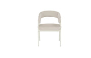 ALICIA CHAIR WITH BEIGE LEGS AND BEIGE VELVET SEAT.
