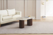 KEYSHA COFFEE TABLE WITH WALNUT EFFECT LEGS AND SHAKESPEARE TOP. MEASUREMENT 120X60X45CM