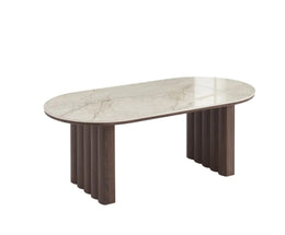ROME COFFEE TABLE WITH WALNUT EFFECT LEGS AND GREY SHAKESPEARE CERAMIC TOP. MEASUREMENT 120X60X45CM