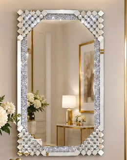 A MODREN ELEGANT MIRROR WITH CRYSTAL DESIGN IN 2 MEASUREMENTS -160X70CM 120X80CM