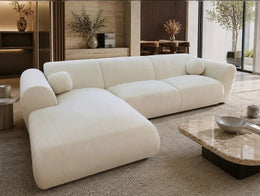 CLOUD BIS LEFT CORNER SOFA WITH OFF WHITE COLOR FINISH . MEASUREMENT 290X165CM