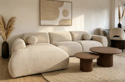 A CLOUD BIS ANGLE LEFT SIDE SOFA WITH UPHOLSTERY FABRIC  IN BEIGE FINSIH . MEASUREMENT 290X165CM