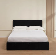 CAMA WITH SOMMIER STORAGE, WITH BLACK VELVET 160X200CM