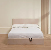 BASTIEN CAMA WITH STORAGE SOMMIER WITH BEIGE VELVET 140X190CM