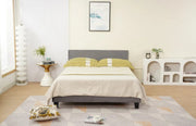 MELBOURNE CAMA  WITH SOMMIER , GREY VELVET 160X200CM