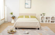 CAMA MELBOURNE CON SOMIER Y TERCIOPELO BEIGE 140X190CM