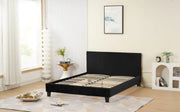 MELBOURNE CAMA WITH SOMMIER WITH BLACK VELVET 140X190CM