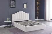 DOHA CAMA WITH SOMMIER STORAGE WITH SOFT DOUDOU WHITE VELVET 140X190CM