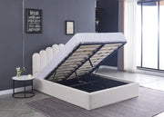 DOHA CAMA WITH SOMMIER STORAGE WITH SOFT DOUDOU WHITE VELVET 140X190CM