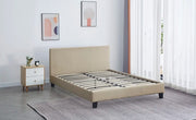 MELBOURNE BED WITH SOMMIER WITH TAUPE LEATHER 140X190CM