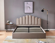 CAMA DOHA CON SOMIER ABATIBLE Y TERCIOPELO MOKA 160X200CM
