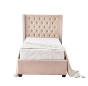 ERES TUFTED CAMA ,WITH SOMMIER AND BEIGE VELVET 90X190CM