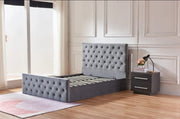 VICTORIS STORAGE SOMMIER BED , WITH DIAMONDS-TUFTED AND ANTHRACITE 160X200CM