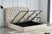 CAMA CANAPÉ SULTAN CON DISEÑO ACOLCHADO DE ROMBOS Y TERCIOPELO BEIGE 180X200CM