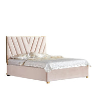 CAMA CANAPÉ VERA DE TERCIOPELO BEIGE 140X190CM