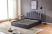 DOHA SOMMIER STORAGE BED WITH GREY VELVET 140X190CM