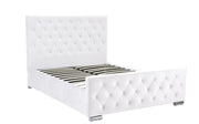 CAMA ABOTONADA PRESTIGE DIAMOND CON SOMIER Y TERCIOPELO BLANCO ROTO 140X190CM