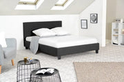 KELIA BED WITH SOMMIER WITH BLACK FABRIC 140X190CM