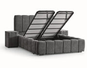 PIANO CANAPE STORAGE BED WITH GREY FABRIC 160X200CM