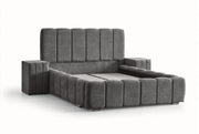 PIANO CANAPE STORAGE BED WITH GREY FABRIC 160X200CM