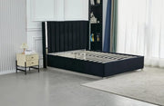 PRINCE SOMMIER STORAGE BED WITH BLACK VELVET 160X200CM