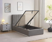 DELHI CANAPE STORAGE BED WITH GREY VELVET 90X190CM