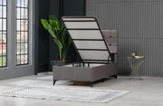 CUBA CANAPE STORAGE BED WITH GREY VELVET 90X190CM
