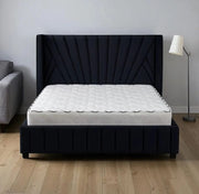 CAMA CANAPÉ MARÍA DE TERCIOPELO NEGRO 140X190CM
