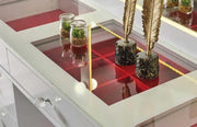 TOCADOR BEIGE CON ESPEJO LED Y 13 CAJONES DE ALMACENAJE