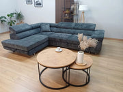 SOFÁ CONVERTIBLE ESQUINERO IZQUIERDO TOULOUSE CON ESTRUCTURA DE MADERA, ASIENTOS ESPACIOSOS Y FUNCIÓN DE CAMA PRÁCTICA PARA MAYOR COMODIDAD CON ALMACENAMIENTO EN GRIS OSCURO 275X205 CM