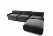 OSLO SOFA - ANTHRACITE VELVET WITH WOODEN STRUCTURE IN ANTHRACITE VELEVET UPHOLSTERY 285C185CM