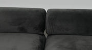 OSLO SOFA - ANTHRACITE VELVET WITH WOODEN STRUCTURE IN ANTHRACITE VELEVET UPHOLSTERY 285C185CM