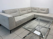 SIENNA RIGHT CORNER SOFA WITH BEIGE FABRIC WOODEN STRUCTURE , FABRIC UPHOLSTERY