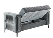 SOFÁ CONVERTIBLE MORENO DE COLOR GRIS Y ACABADO PLATEADO CON COJINES 3+2+1 (3 PLAZAS 218X88X88CM / 2 PLAZAS 158X88X88CM / 1 PLAZA 98X88X88CM)