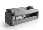 MONA 3 SEATER CONVERTIBLE SOFA WITH ELEGANT DESGIN IN GREY COLOR 215X80X80CM