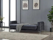 HAVANA CONVERTIBLE CORNER SOFA WITH GREY WITH SLIVER TOUCH AND CUSHIONS 3+2+1 ( 3 SEATER 224X91X86CM / 2 SEATER 173X91X86CM / 1 SEATER 80X85X95CM)