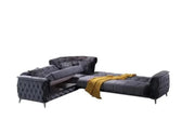 JUEGO DE SOFÁ CONVERTIBLE CUBA EN ELEGANTE COLOR GRIS CON ACABADO PLATEADO EN LAS PATAS CON COJINES 310X240X100CM