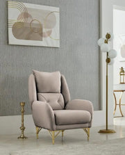 SOFÁ CONVERTIBLE CASA CON TERCIOPELO BEIGE, ACABADOS DORADOS Y COJINES ELEGANTES 3+2+1 (SOFÁ DE 3 PLAZAS 240X90X90CM / SOFÁ DE 2 PLAZAS 180X90X90CM / SILLÓN DE 1 PLAZA 84X80X97CM)