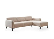 NEVADA RELAX SOFA-RECLINING SOFA FOR MAXIMUM COMFORT IN BEIGE AND FEETS BLACK WITH ELEGANT CUSHIONS 275X180X82CM