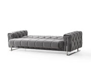 PUNTO CONVERTIBLE SOFA WITH GREY AND SLIVER AND WITH ELEGANT COUSHIONS 3+2+1 ( 3 SEATER 240X100X80CM 2 SEATER 170X100X80)
