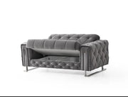 PUNTO CONVERTIBLE SOFA WITH GREY AND SLIVER AND WITH ELEGANT COUSHIONS 3+2+1 ( 3 SEATER 240X100X80CM 2 SEATER 170X100X80)