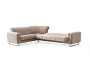 LINES CONVERTIBLE SOFA IN BEIGE AND GOLD TOUCH 215X265X90CM