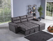 SOFÁ KANSAS GRIS CON ALMACENAMIENTO Y OPCIÓN DE CAMA PARA MAYOR COMODIDAD 260X100X170CM