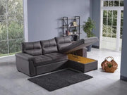 SOFÁ KANSAS GRIS CON ALMACENAMIENTO Y OPCIÓN DE CAMA PARA MAYOR COMODIDAD 260X100X170CM
