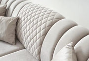 SULTAN SOFA WITH BEIGE COLOR AND GOLD TOUCH 3+2+1 (3 SEATER 233X91X87CM / 2 SEATER 176X91X87CM / 1 SEATER 80X82X85CM)
