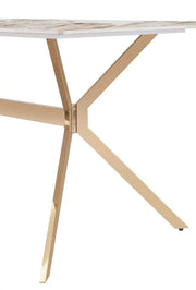 MESA DE COMEDOR SAMA DE MÁRMOL BEIGE Y PATAS DORADAS CON 160X90X75CM