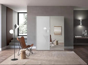 VENUS WARDROBE WITH 2 SLIDING DOORS WITH WHITE AND WITH MIRROR FEATURES WITH 180X60X200CM