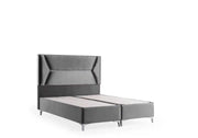 THE LYON BASE SET 160X200 CM IN GREY/SILVER VELVET COMBINES HEADBOARD DESIGN WITH CANAPE INCLUDES (WITHOUT MATRESS)